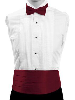 Bow Tie and Cummerbund Set - Mens - NWT - Burgundy / Wine